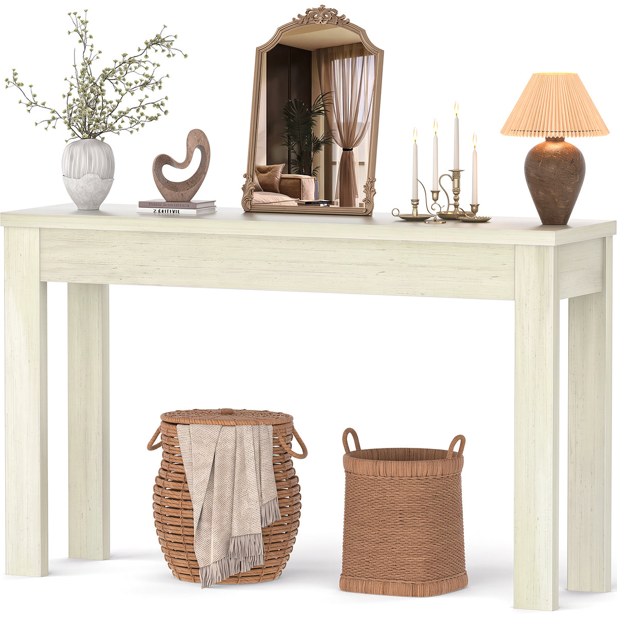 Console Table for Entryway, Farmhouse Sofa Tables Narrow Long
