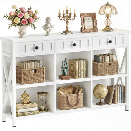 6 Cube Storage Organizer Bookcase, Cube Bookshelf with Drawers 47"