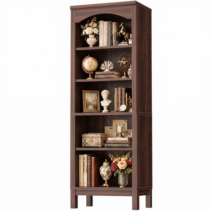 6 Tier Arched Bookshelf, 23.7" Wide
