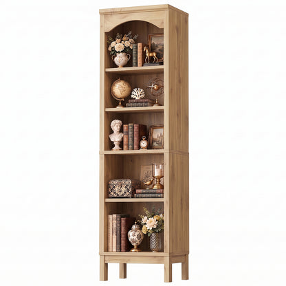 6 Tier Arched Bookshelf, 23.7" Wide