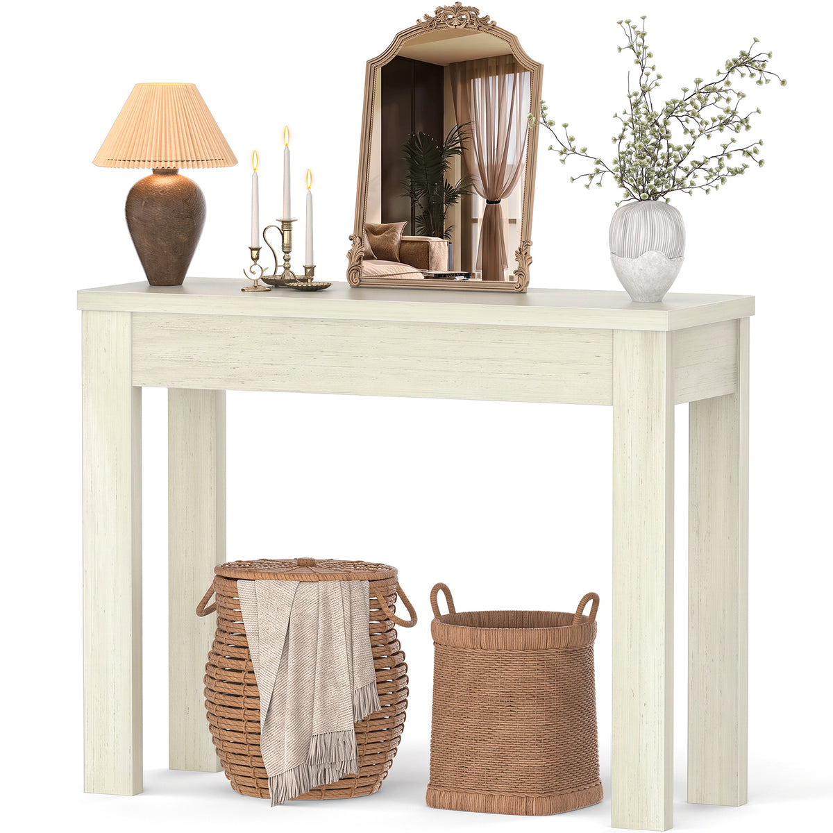 Console Table for Entryway, Farmhouse Sofa Tables Narrow Long