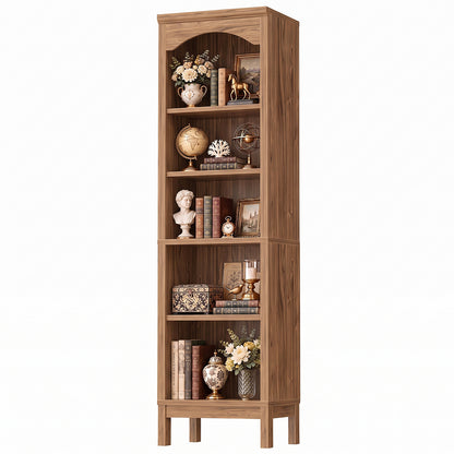 6 Tier Arched Bookshelf, 23.7" Wide