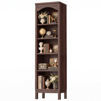 6 Tier Arched Bookshelf, 23.7" Wide