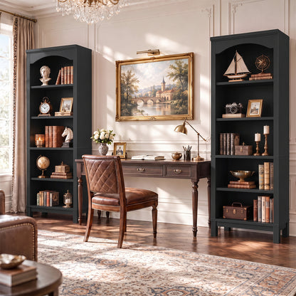 6 Tier Arched Bookshelf, 23.7" Wide