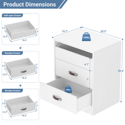Closet Drawers Wood Closet Organizers and Storage with 3 Drawers