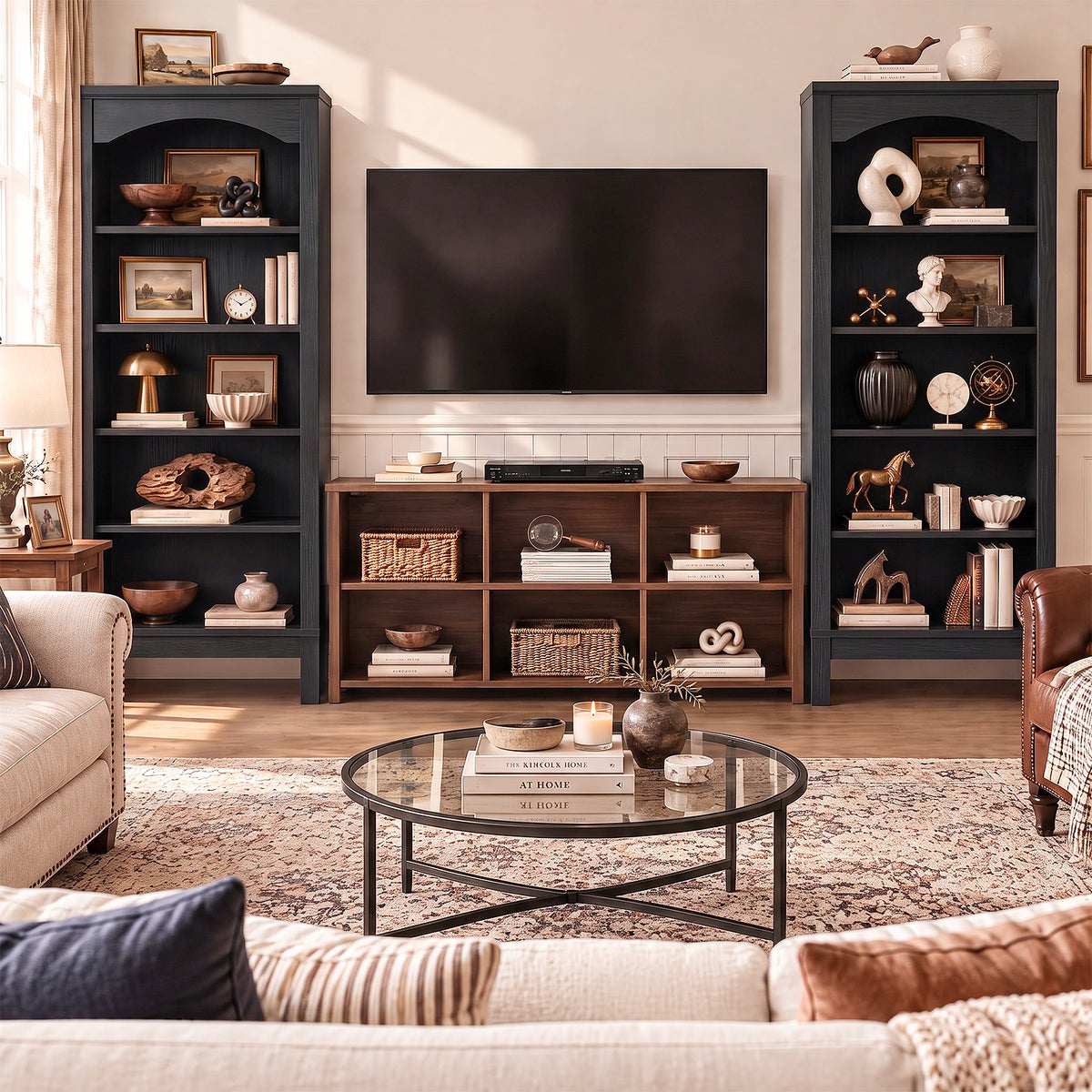 6 Tier Arched Bookshelf, 23.7" Wide