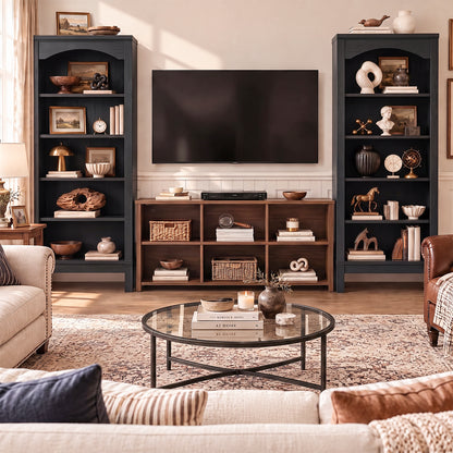 6 Tier Arched Bookshelf, 23.7" Wide