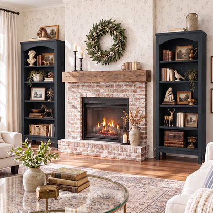 6 Tier Arched Bookshelf, 23.7" Wide