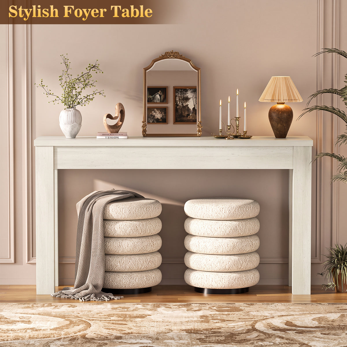 Console Table for Entryway, Farmhouse Sofa Tables Narrow Long