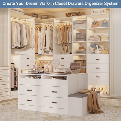 Closet Drawers Wood Closet Organizers and Storage with 3 Drawers