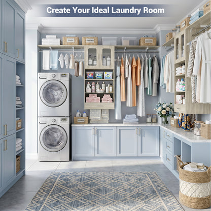 96" Wall Mounted Laundry Room Organization with Doors