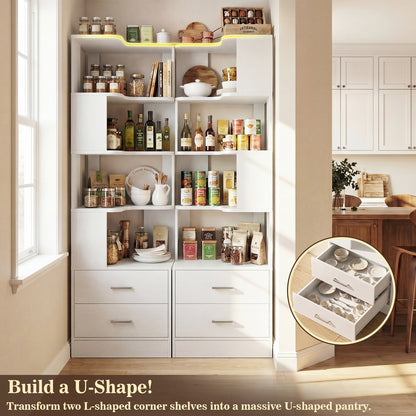 Corner Book Shelf with Drawers, Small Corner Shelf with Drawers