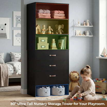 Freestanding 2FT Closet System with Leather Handles, 24" Walk-in Closets Storage Unit with Cabinet