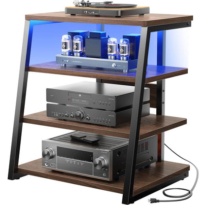 4-Tier AV Media Stand with Power Outlet, 31'' Height