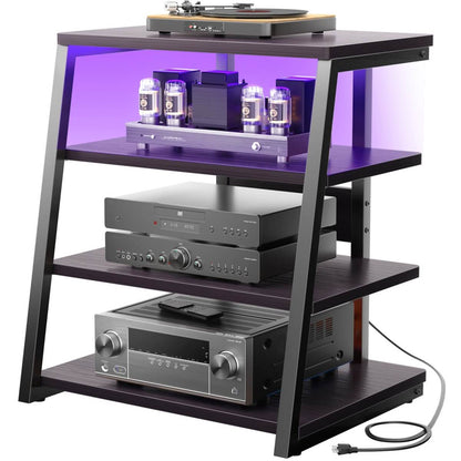 4-Tier AV Media Stand with Power Outlet, 31'' Height