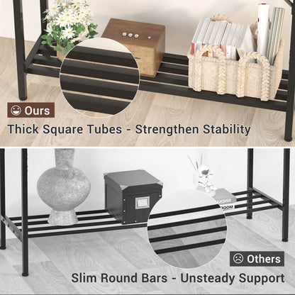 39" Narrow Console Table with Power Strip and Shelf