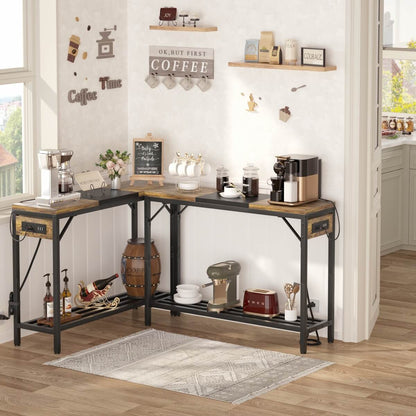 39" Narrow Console Table with Power Strip and Shelf